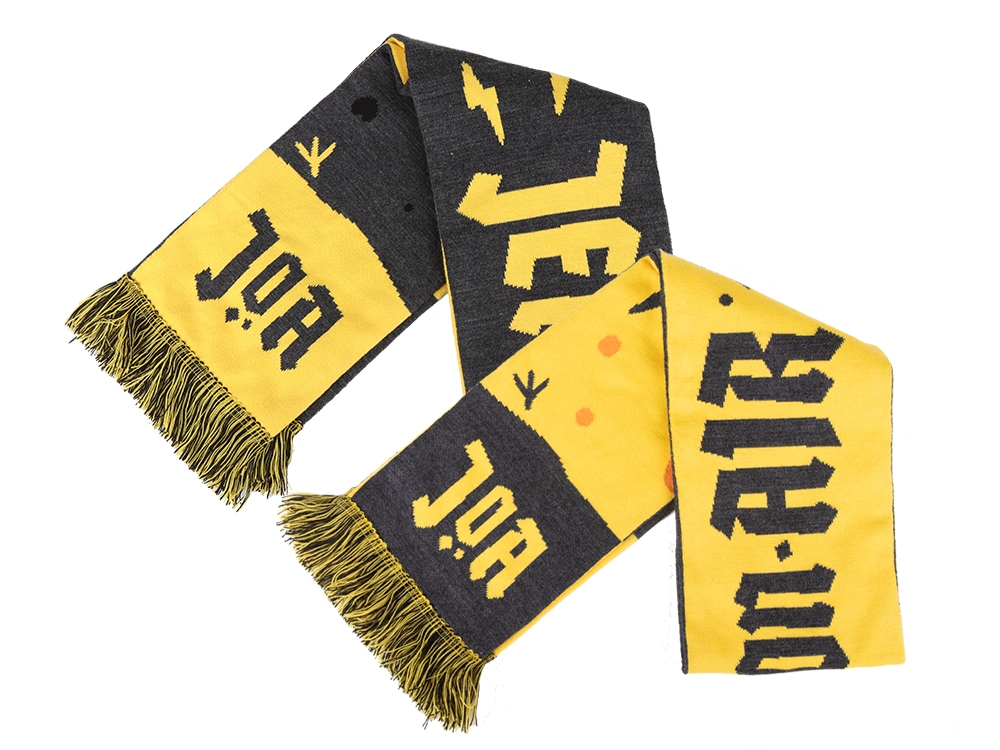 Knitted Football scarf Grey/Yellow