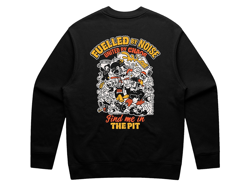 Fuelled by noise crewneck Black