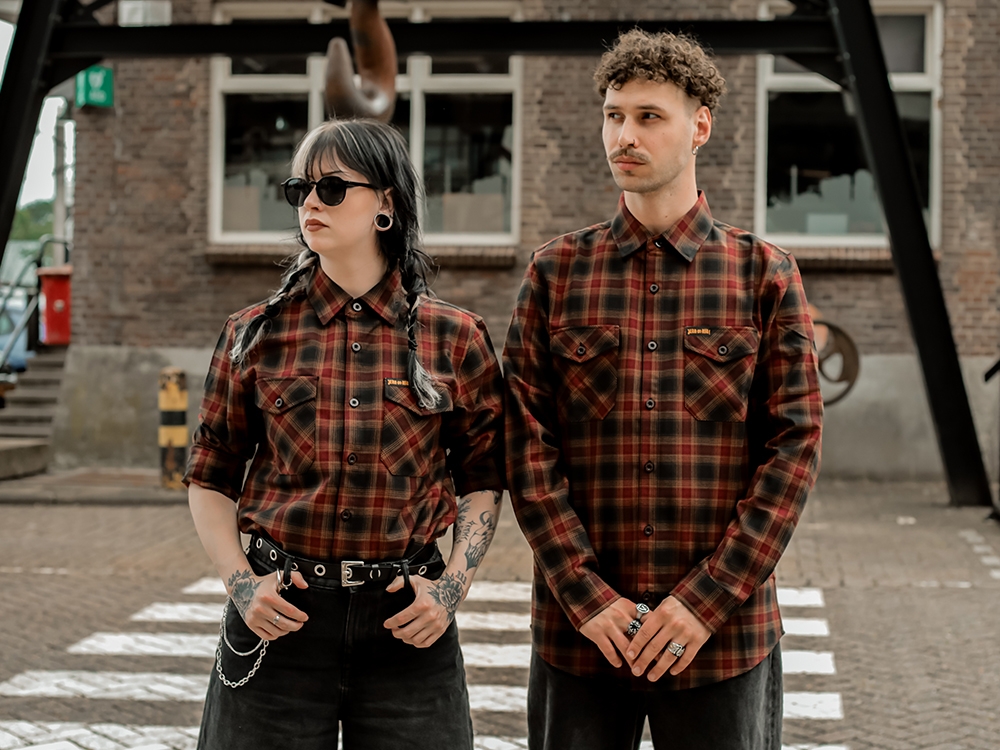 Flanel Shirt, JERA x VOLK collab 2025 Burgundy/Brown