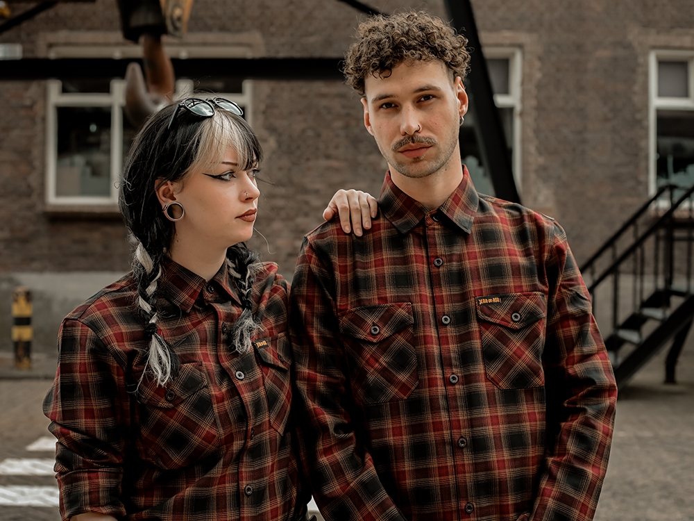 Flanel Shirt, JERA x VOLK collab 2025 Burgundy/Brown