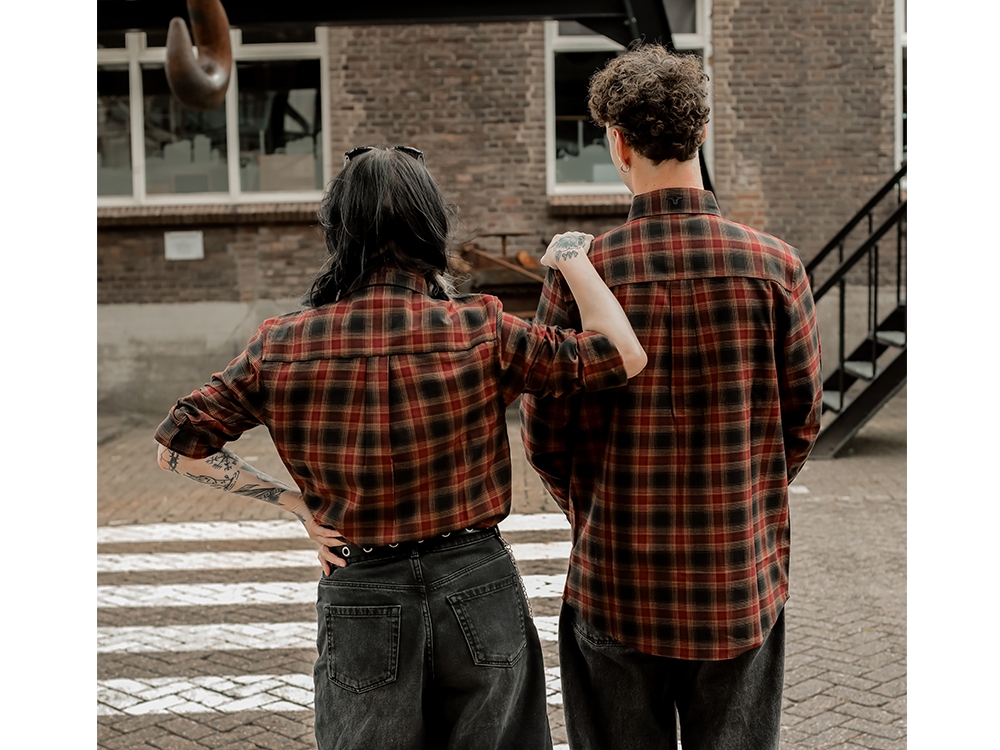 Flanel Shirt, JERA x VOLK collab 2025 Burgundy/Brown