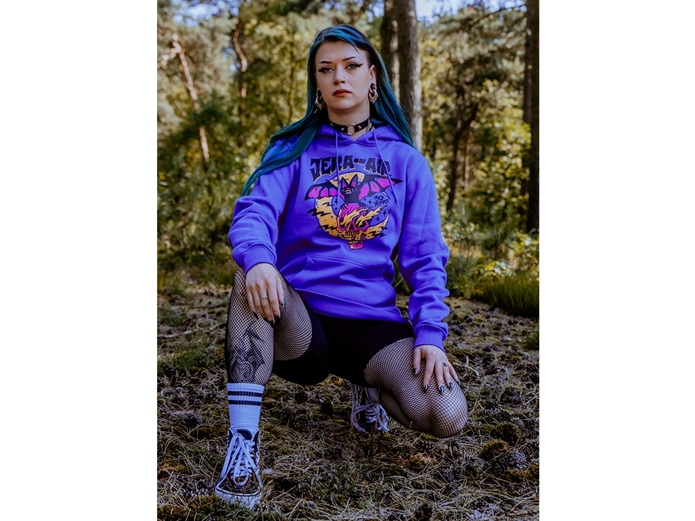 Flying Bat hoodie Purple