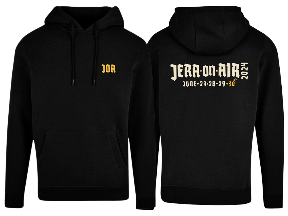 Hooded Sweater Black Sweater with classic Jera logo