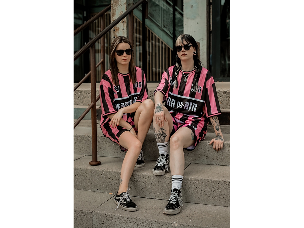 Football T-shirt Pink/Black