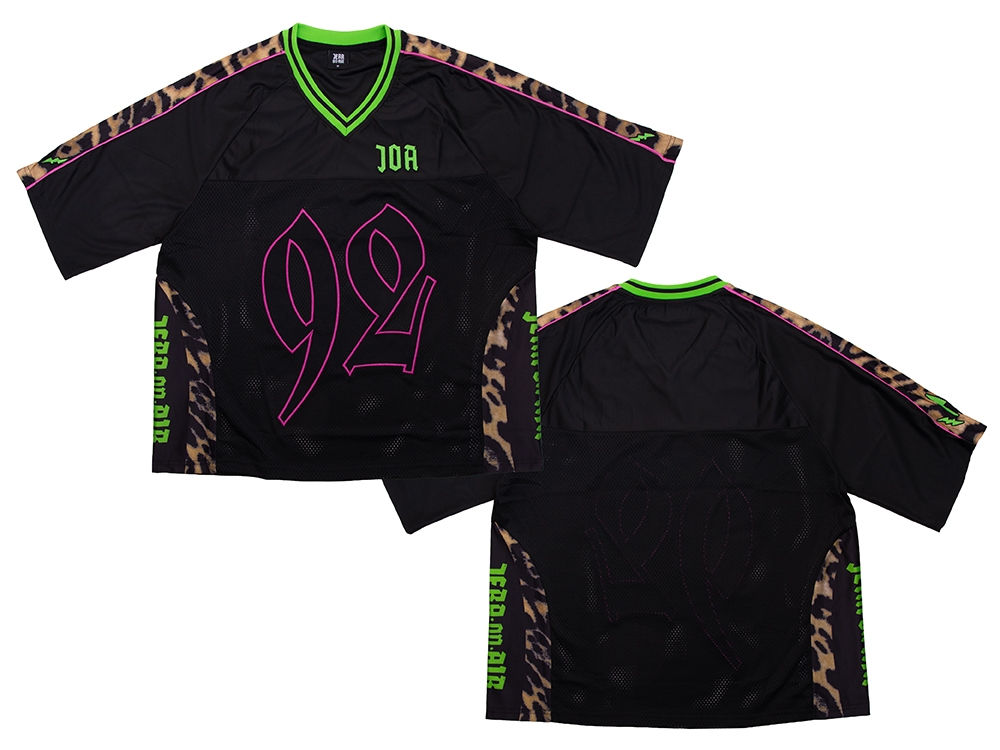 Mesh football T-shirt Black / Pink