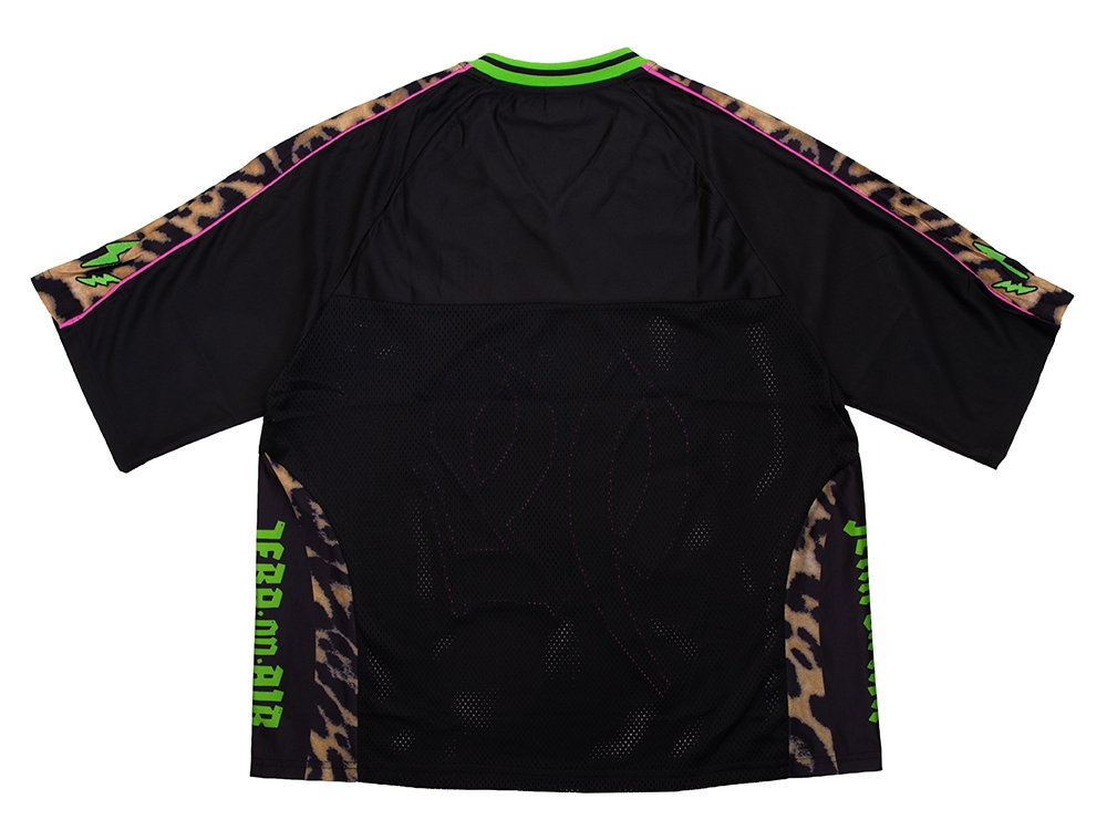 Mesh football T-shirt Black / Pink