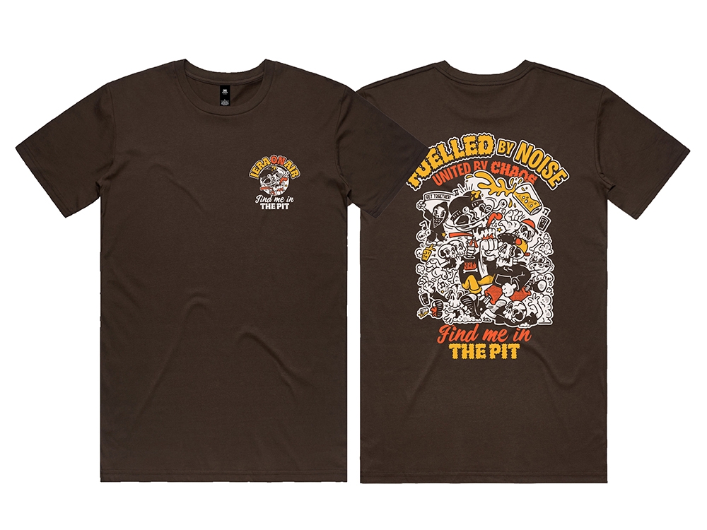 Fuelled by noise T-shirt Brown