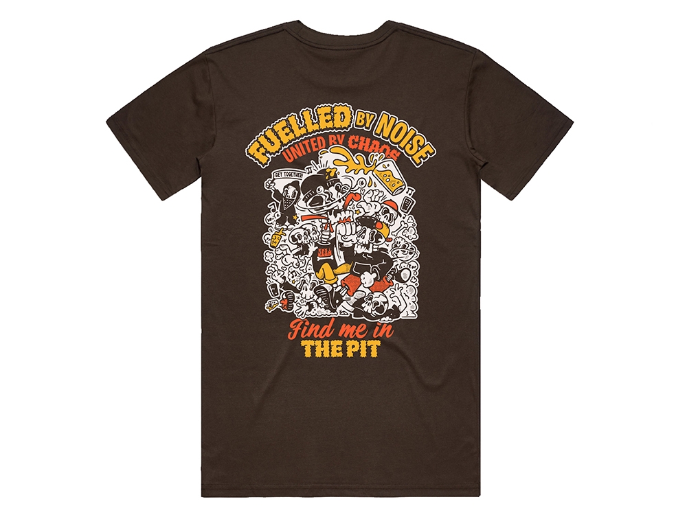 Fuelled by noise T-shirt Brown