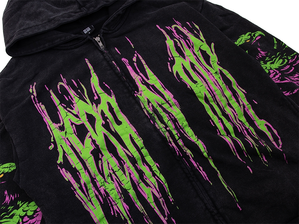 Zip Hoodie Washed black